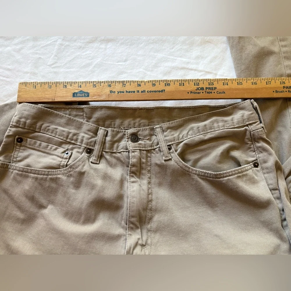 Levi’s 505 Men’s 34x32 Tan Straight Leg Jeans - Picture 7 of 13